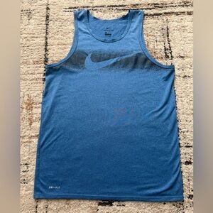 Nike Men's Blue and Black Tank Top